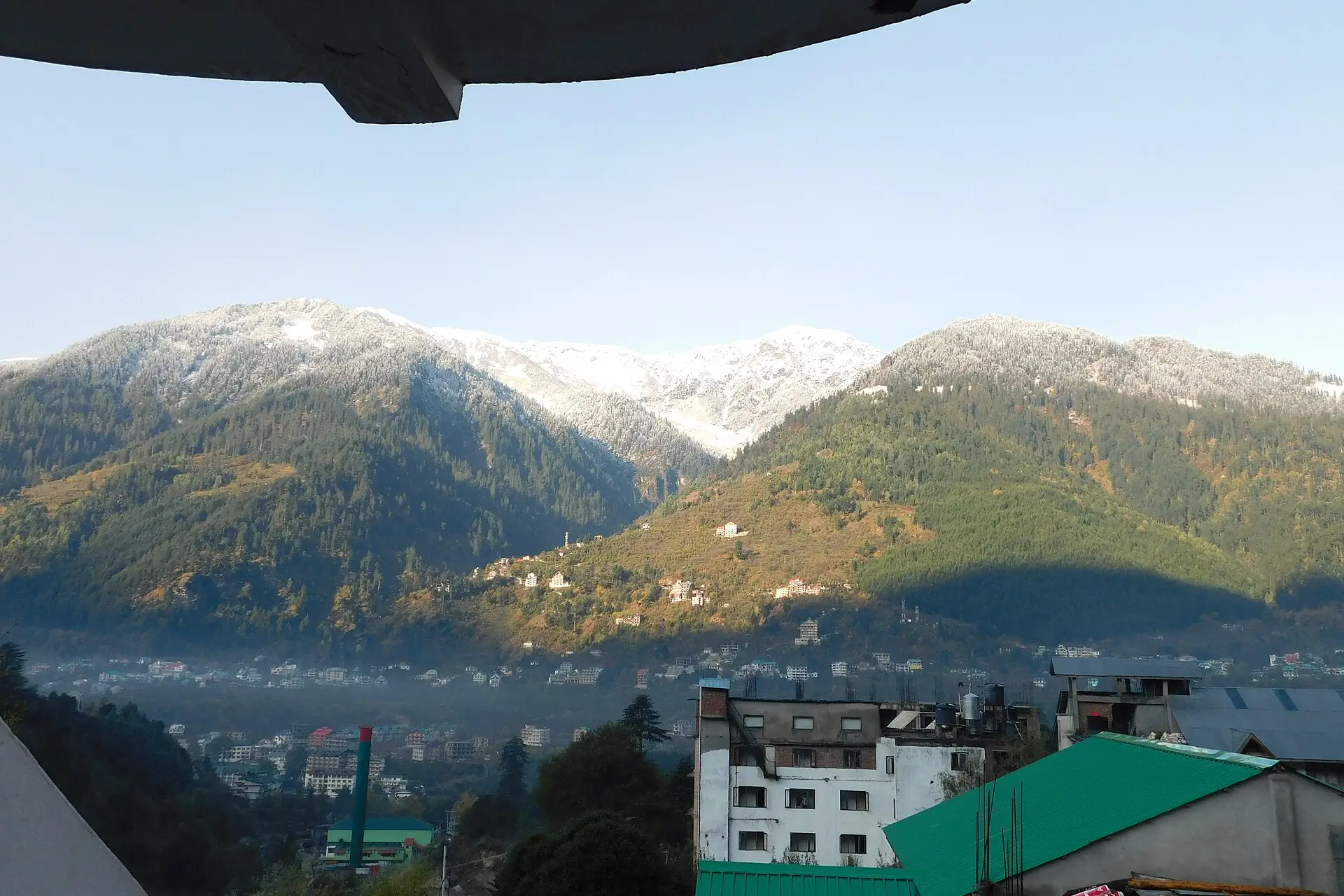 Snow-capped mountains above the Manali valley, Himachal Pradesh