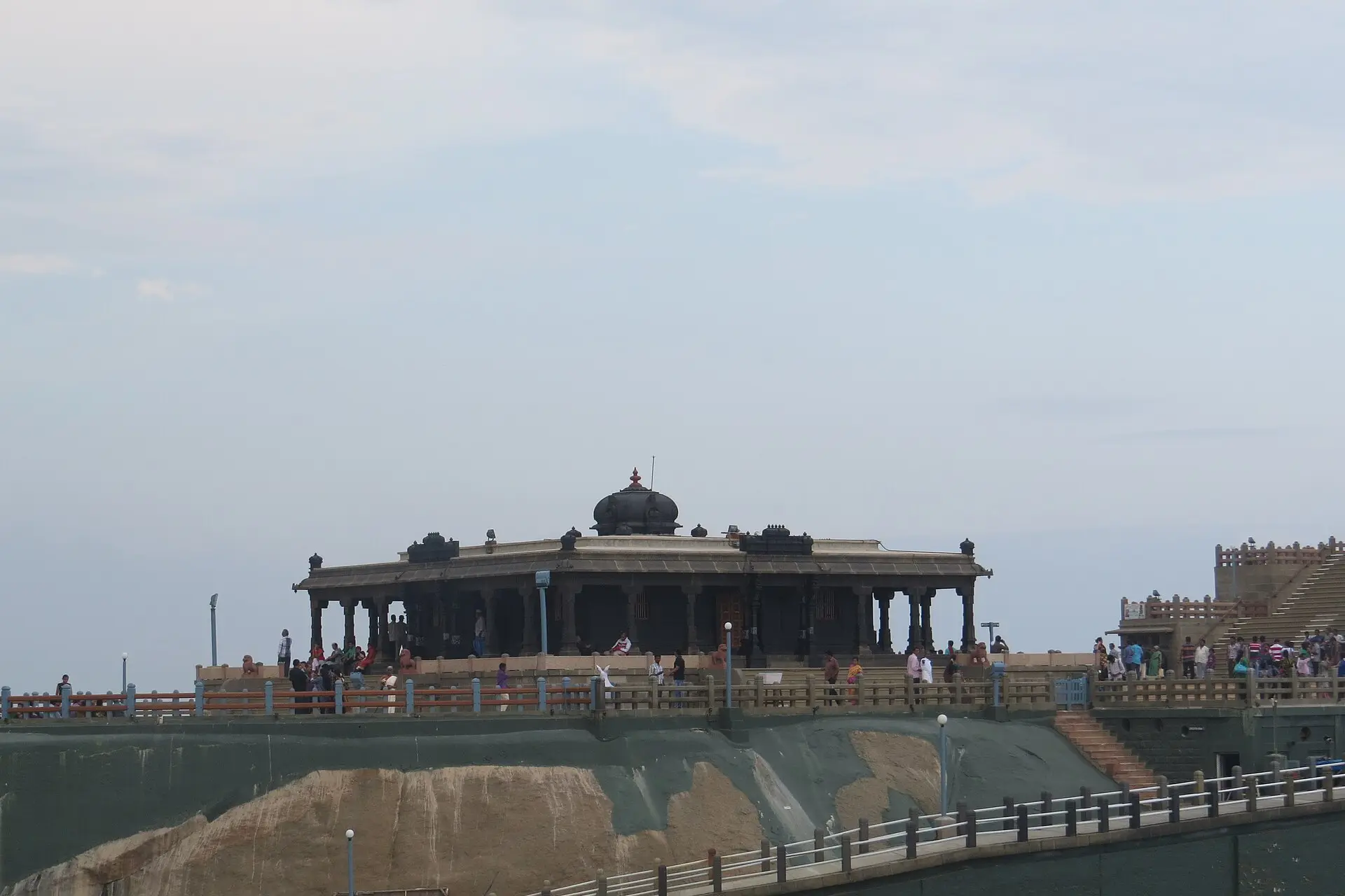 Vivekananda Rock Memorial off the coast at Kanyakumari