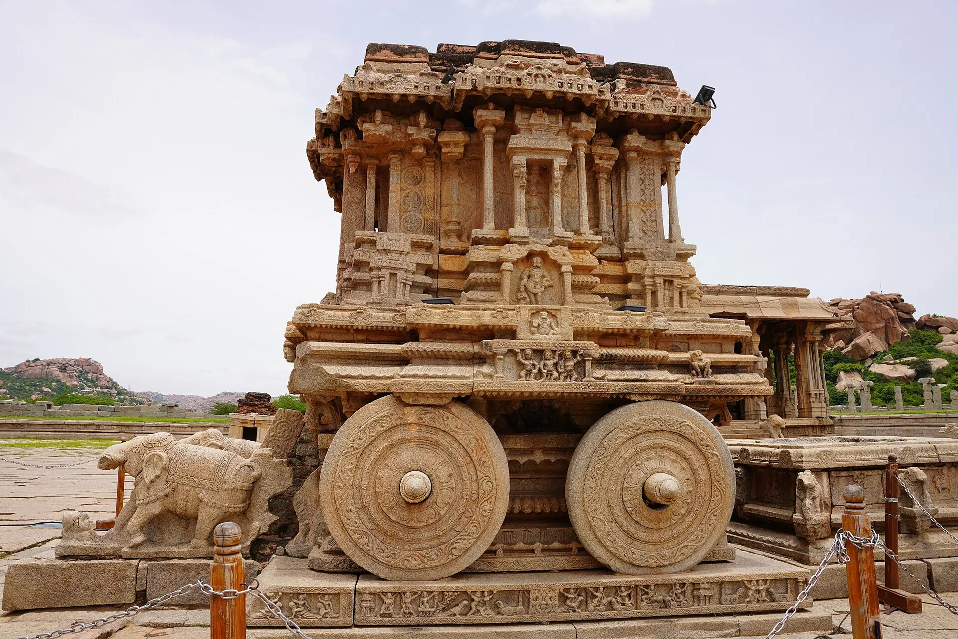 Ancient stone ruins of the Vijayanagara Empire at Hampi, Karnataka