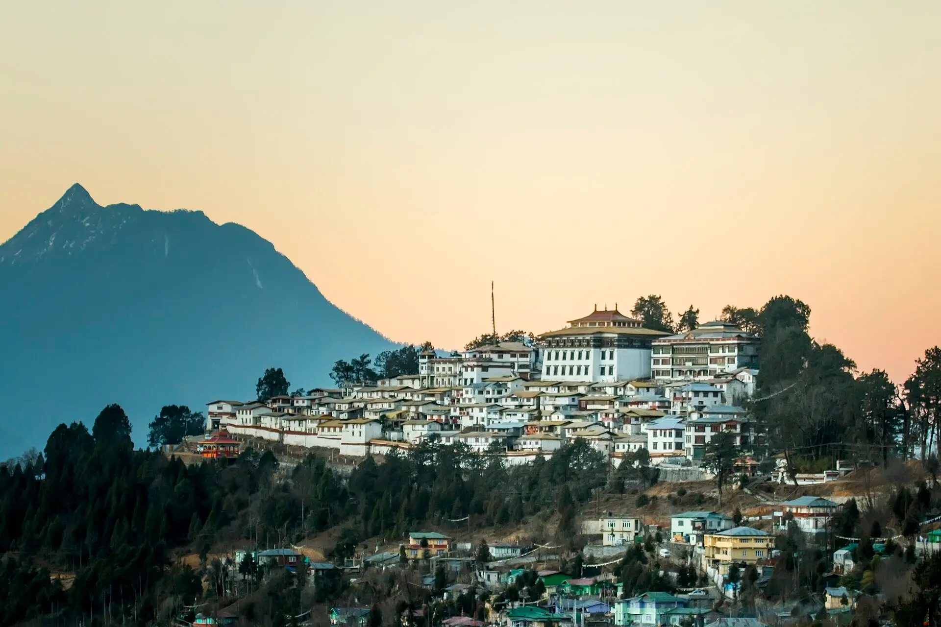 Tawang Monastery in the mountains of Arunachal Pradesh