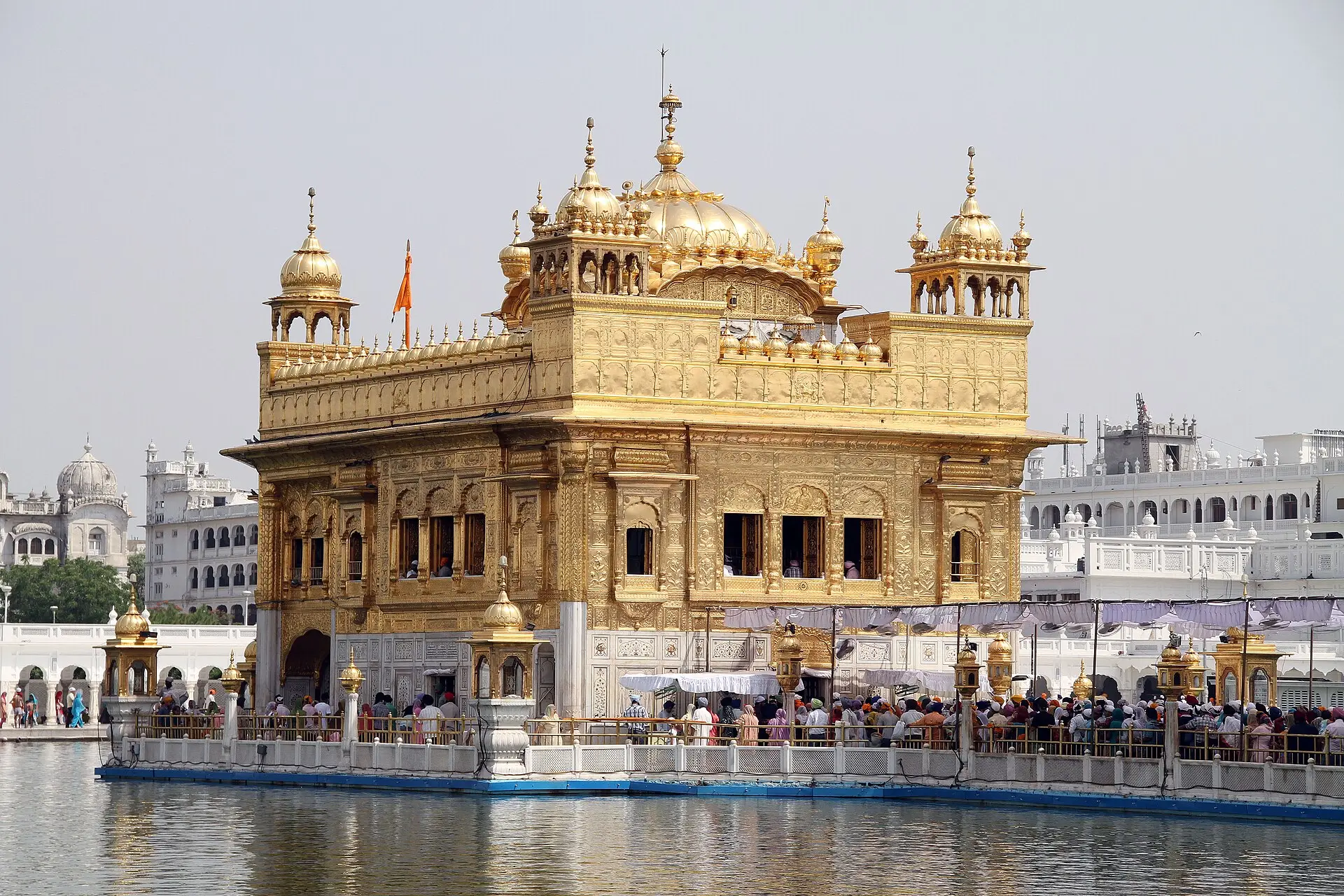 The Golden Temple (Harmandir Sahib) reflected in its sacred pool, Amritsar